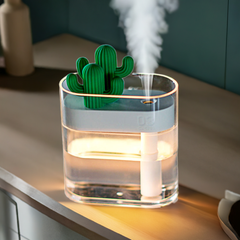 160ML Ultrasonic Air Humidifier Clear Cactus Color Light USB Essential Oil Diffuser Car Purifier Aroma Diffusor Anion Mist Maker